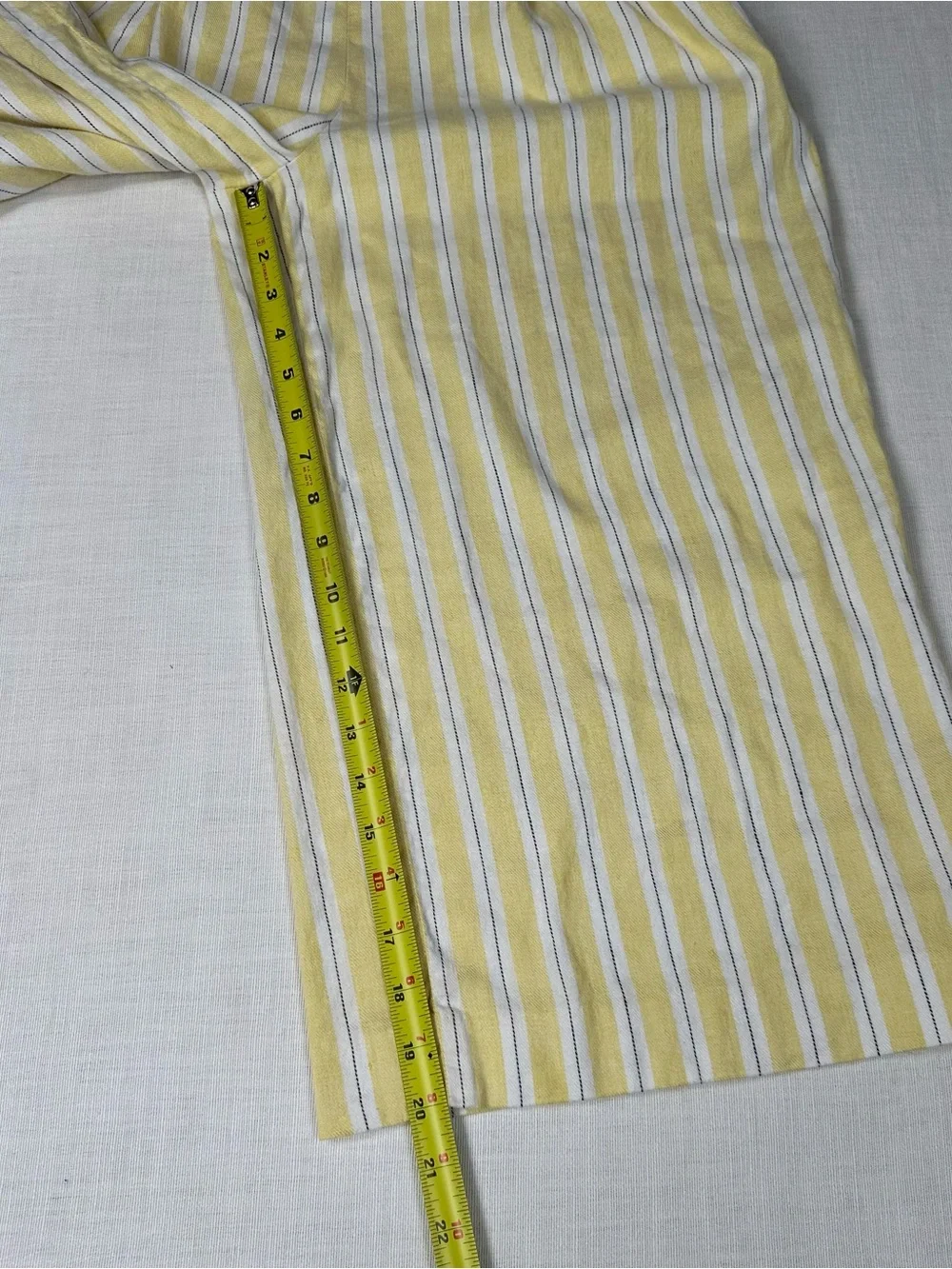Banana Republic Linen Blend Wide‎ Leg Cropped Jumpsuit 4P Petite Yellow Striped